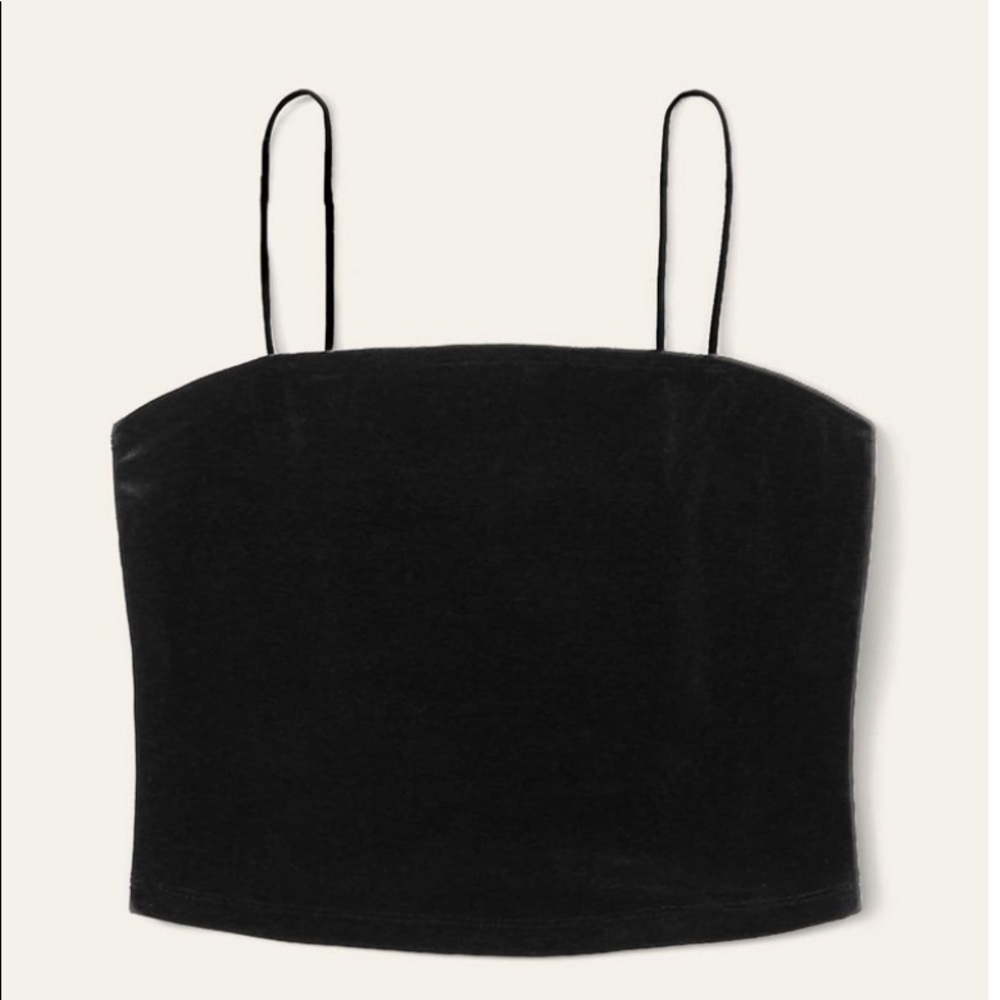 Buy 3 for $30 - Black velvet crop top tank